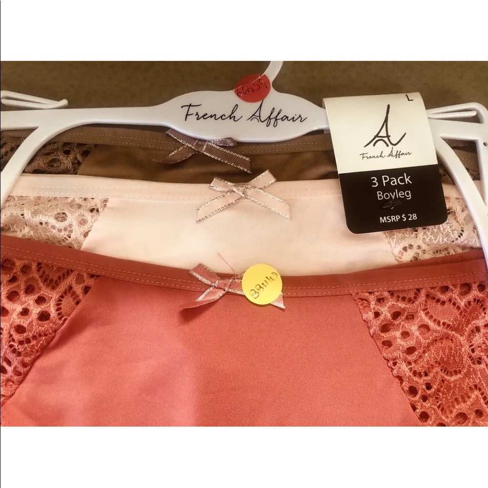 Women Sexy French Affair 3 Pack  Boyleg Panties Lingerie Underwear Size Large